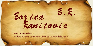 Božica Ranitović vizit kartica